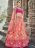 Peach and dark pink wedding lehenga