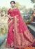 Dark pink silk wedding wear saree