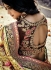 Gold and brown color Pure Banarasi Silk wedding wear saree