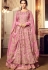 Pink color net party wear lehenga style kameez