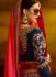 Embroidered fancy fabric party saree in hot pink 1165
