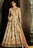 Beige color silk front slit wedding anarkali 11065