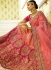 Pink color shaded silk bridal lehenga