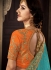 Orange and Rama green brocade wedding lehenga