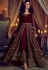 Wine color net and banglori silk party wear Lehenga kameez