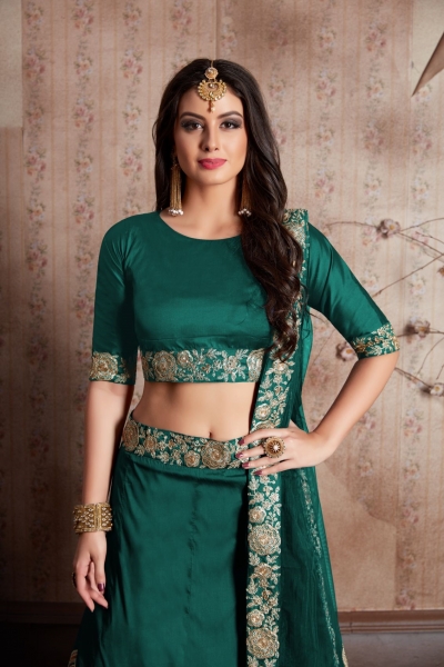 Indian Dress Green Color Bridal Lehenga 528