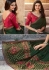 Bollywood Prachi Desai Green and Pink silk designer party wear saree
