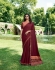 Bollywood Prachi Desai Maroon silk designer party wear saree