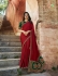 Bollywood Prachi Desai Red and green silk designer party wear saree