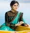 Turquoise Color Barfi silk designer party wear saree
