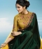 Dark green Color Barfi silk designer party wear saree
