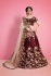 Maroon Velvet Silk Indian wedding wear lehenga choli 742