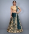 Teal Velvet Silk Indian wedding wear lehenga choli 753