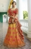 Orange red silk Indian wedding lehenga 13165
