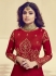 Shamita Shetty Red Silk Wedding Anarkali Suit 8005