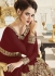 Maroon georgette party wear anarkali 001F