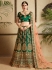 Green satin wedding lehenga choli 1303