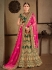 Green Satin Indian Wedding lehenga choli 8007