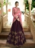 Wine pink silk Indian wedding lehenga choli 805
