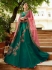 Teal Green pink silk Indian wedding lehenga choli 807