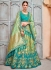 Pista green and sea green Banarasi silk wedding lehenga choli
