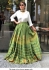 Bollywood Tina Dutta Wihte and green banglori silk lehenga