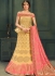 Yellow color silk Indian wedding lehenga choli 610