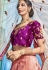 Peach purple silk Indian wedding lehenga choli 1005