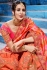 Orange and pink color silk Indian wedding wear saree 1104