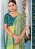 Pista green stripes Indian wedding wear silk saree 7001