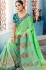 Green Indian wedding wear silk saree 7012