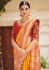 Yellow banarasi weaving silk Indian wedding saree 1010