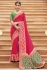 Pink banarasi weaving silk Indian wedding saree 1015