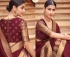 Maroon banarasi weaving silk Indian wedding saree 1017