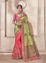 Green pink fancy silk Indian wedding saree 2309