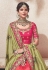 Green pink fancy silk Indian wedding saree 2309