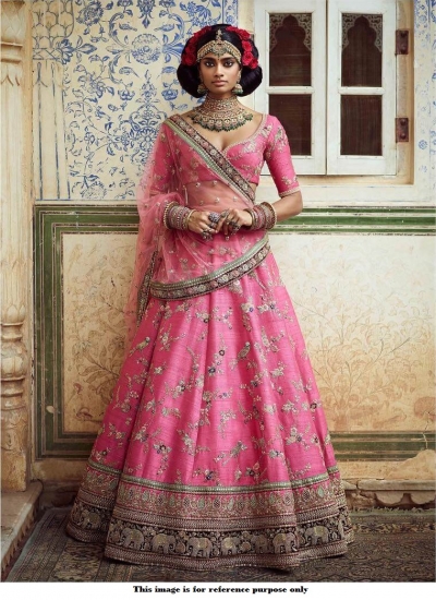 Bollywood Sabyasachi Inspired Lotus pink banarasi lehenga choli