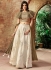 Indian wedding cream and beige silk wedding lehenga 7714