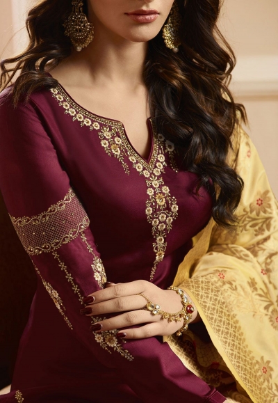 wine colour punjabi salwar suit