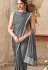 Grey color lycra designer party wear saree