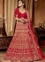 Red color Velvet Indian Bridal Lehenga choli 4429