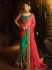 Green and pink silk designer party wear saree