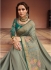 Grey color Barfi silk Indian designer Saree