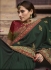 Dark green Barfi silk Indian wedding Saree