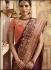Wine color barfi silk Indian wedding Saree