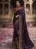 Dark purple barfi silk Indian wedding Saree