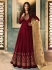 Amyra Dastur Maroon color georgette wedding wear Anarkali