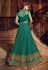 Teal color georgette wedding Lehenga and pant 2 in 1 style