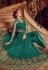 Teal color georgette wedding Lehenga and pant 2 in 1 style