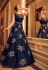 Navy blue silk Indian gown style wedding anarkali
